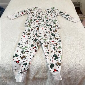 Roller Rabbit Festive Holiday White and Red Pajama Set